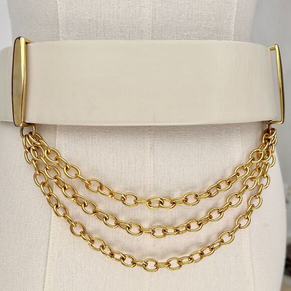 Vintage 80s Wide Leather Cinch Belt Gold Hardware from Accessories by Pearl Sz S main image 9